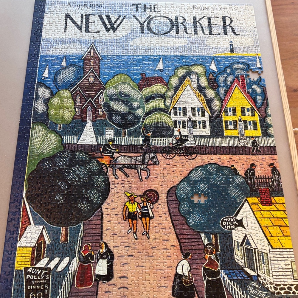 The New Yorker Scenic Town Jigsaw Puzzle - Blue, Yellow, Green